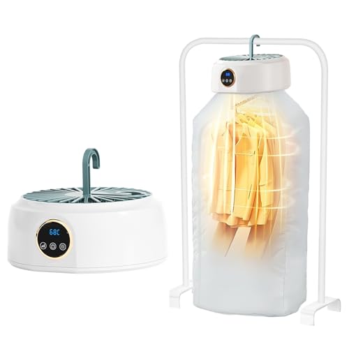 Tragbarer Wäschetrockner,600W Elektrisch Trockner Mini Wärmepumpentrockner mit 1-8H Timing,Kompakte Faltbare Wäschetrockner für Camping,Reisen von XLSBZ