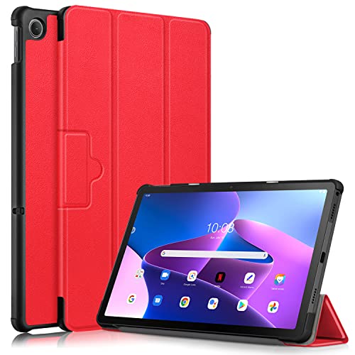 XLTTONG Hülle Für Lenovo Tab M10 Plus 3nd Gen 10.6 Zoll 2022 Slim Lightweight Smart Schutzhülle, Mit Auto Sleep/Wake Funktion Tri-fold Stand. Identifizieren Tablet Modell Tb-128fu/125xu (Rot) von XLTTONG