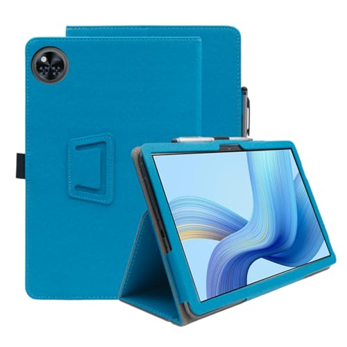 XLTTONG Schutzhülle für Doogee U11 Pro 27,9 cm (11 Zoll), vollständige Abdeckung, PU-Leder, klappbarer Ständer mit Handschlaufe, Pfauenblau von XLTTONG