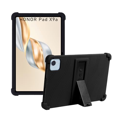XLTTONG Schutzhülle für Honor Pad X9a, 29,2 cm (11,5 Zoll), Anti-Drop-Silikonhülle mit PC-Halterung, Schwarz von XLTTONG