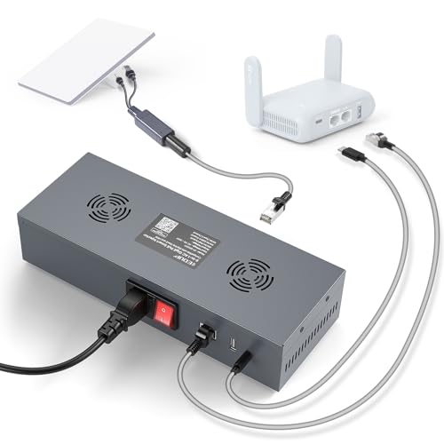 XLTTYWL Starlink Mini 12V AC-Adapter-Kit, 180 W GigE Passiv & ESD-Schutz mit USB- und Typ-C-Stromausgang und DC-Wandler, SPX-Adapter AC-Eingang 110-260 V auf DC 48 V/3 A für Starlink Mini/Gen2 Dishy von XLTTYWL