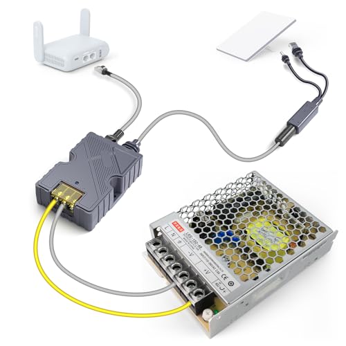 XLTTYWL Starlink Mini Poe, 150 W GigE Passiv & ESD-Schutz 12 V Mini Starlink Adapter Splitter & AC 180-260 V bis 48 V/3 A Stromversorgung für Mini Starlink Dishy von XLTTYWL