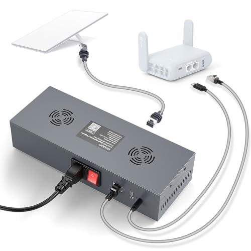XLTTYWL Starlink V3 PoE-Injektor, 200 W GigE Passiv & ESD-Schutz Gen 3 Starlink 12 V mit USB- und Typ-C- und DC-Aufwärtswandler AC-Eingang 110–260 V auf DC 48 V/3A für Starlink Gen 3 Dishy von XLTTYWL