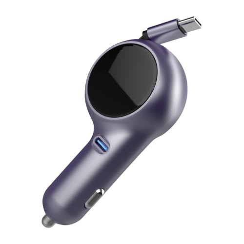 Ladegerät Auto Einziehbar, Auto Ladegerät 60W 2 in 1, Kfz Ladegerät USB C Kompatibel mit Handy iPhone 16 15/Pro/Pro Max, Galaxy, Google Pixel von XLX