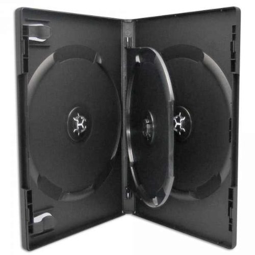 25 Xlayer DVD CD Hüllen 3fach 3er-DVD-Box schwarz professional von XLayer