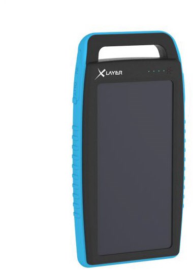 PLUS Solar (15.000mAh) Powerbank schwarz/blau von XLayer