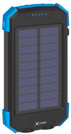 PLUS Solar Wireless (10.000mAh) Powerbank schwarz/blau von XLayer