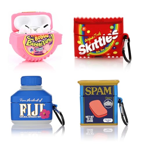 (4 Packung) Hülle für AirPods Pro 2nd/1st Erzeugung Ohrhörer(2022/2019), XMBYGY Silikon Aufladung Fall Schutz Abdeckungen mit Niedlich Cartoon Haut Design für AirPods Pro 1/2 von XMBYGY