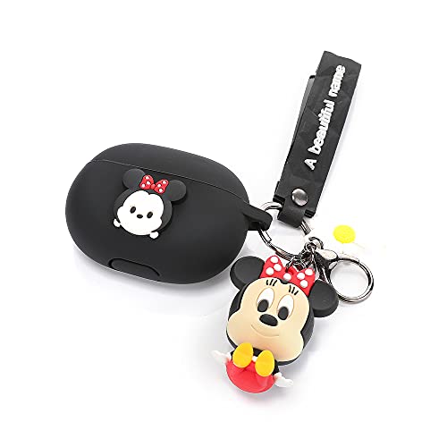 Beats Studio Buds Hülle mit Puppe Schlüsselanhänger, XMBYGY Silikon Cartoon Ladehülle Ganzkörper Anti-Lost Lanyard Protection Zubehör Kits Kompatibel für kabellose Beats Ohrhörer (Minnie) von XMBYGY