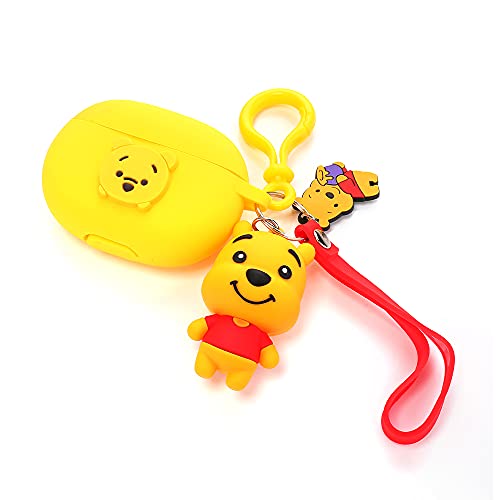 Beats Studio Buds Hülle mit Puppe Schlüsselanhänger, XMBYGY Silikon Cartoon Ladehülle Ganzkörper Anti-Lost Lanyard Protection Zubehör Kits Kompatibel für kabellose Beats Ohrhörer (Winnie) von XMBYGY