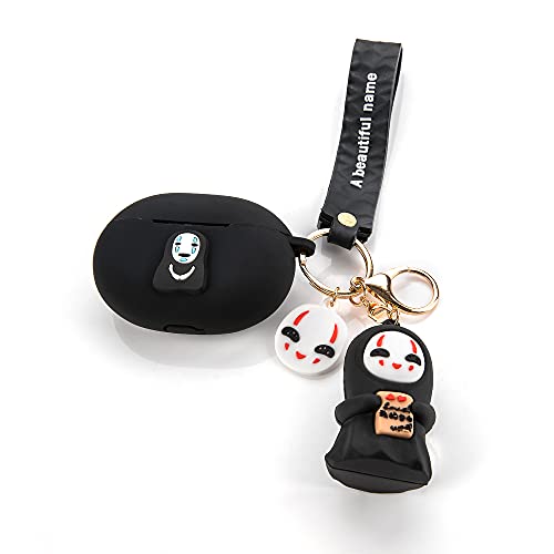 Beats Studio Buds Hülle mit Puppe Schlüsselanhänger, XMBYGY Silikon Cartoon Ladehülle Ganzkörper Anti-Lost Lanyard Protection Zubehör Kits Kompatibel für kabellose Beats Ohrhörer (Facelessman) von XMBYGY