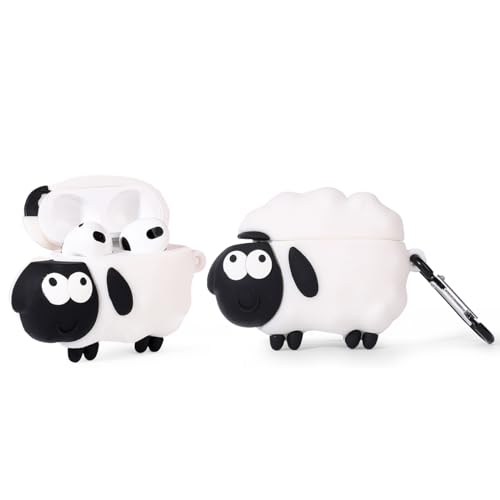 Hülle für AirPods 3rd Erzeugung Ohrhörer, XMBYGY Silikon AirPods 3 Ladehülle Schutzhülle mit niedlichen Cartoon Haut Design Kopfhörer, mit Schlüsselbund von XMBYGY