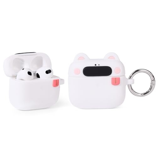 Hülle für AirPods 3rd Erzeugung Ohrhörer, XMBYGY Silikon AirPods 3 Ladehülle Schutzhülle mit niedlichen Cartoon Haut Design Kopfhörer, mit Schlüsselbund von XMBYGY