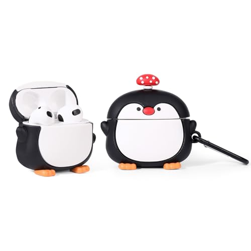 Hülle für AirPods 3rd Erzeugung Ohrhörer, XMBYGY Silikon AirPods 3 Ladehülle Schutzhülle mit niedlichen Cartoon Haut Design Kopfhörer, mit Schlüsselbund von XMBYGY