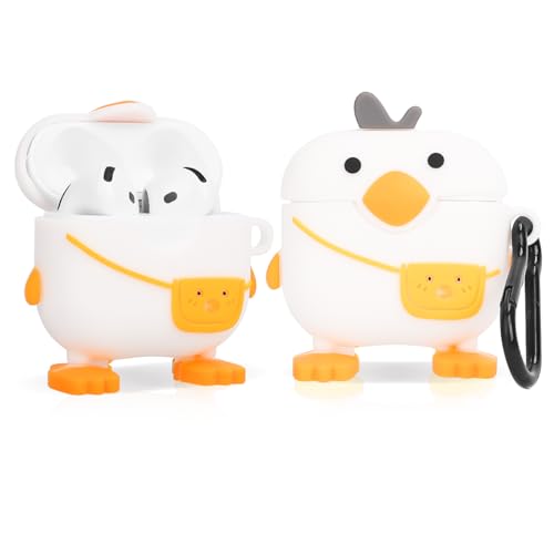Hülle für AirPods 4th Erzeugung Ohrhörer(2024), XMBYGY Silikon Niedlich Cartoon Aufladung Stoßfeste schützende Kopfhörer Abdeckung mit Schlüsselbund für AirPods 4 Drahtlose Ohrhörer von XMBYGY
