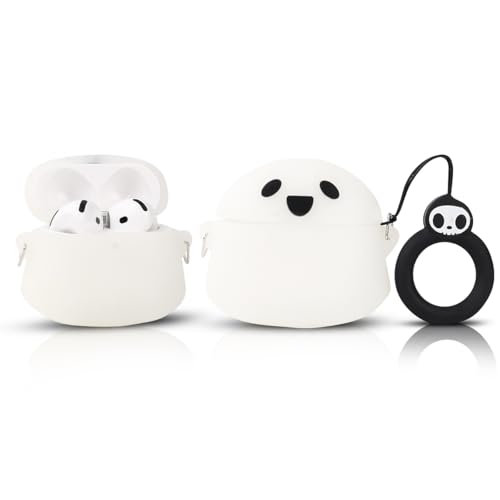 Hülle für AirPods 4th Erzeugung Ohrhörer(2024), XMBYGY Silikon Niedlich Cartoon Aufladung Stoßfeste schützende Kopfhörer Abdeckung mit Schlüsselbund für AirPods 4 Drahtlose Ohrhörer von XMBYGY