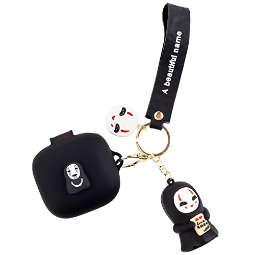 Hülle für Beats Fit Pro 2021 Ohrhörer, XMBYGY Beats Fit Pro Cartoon Kopfhörer Aufladen Silikonhülle mit süßem Puppenschlüsselbund Ganzkörper-Anti-Lost-Lanyard-Schutz (Facelessman) von XMBYGY