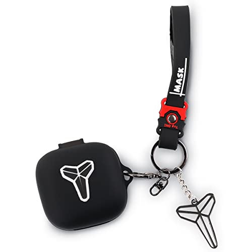 Hülle für Beats Fit Pro 2021 Ohrhörer, XMBYGY Beats Fit Pro Cartoon Kopfhörer Aufladen Silikonhülle mit süßem Puppenschlüsselbund Ganzkörper-Anti-Lost-Lanyard-Schutz (Mamba) von XMBYGY