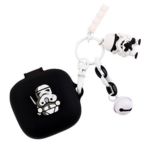 Hülle für Beats Fit Pro 2021 Ohrhörer, XMBYGY Beats Fit Pro Cartoon Kopfhörer Aufladen Silikonhülle mit süßem Puppenschlüsselbund Ganzkörper-Anti-Lost-Lanyard-Schutz (StormSoldier) von XMBYGY