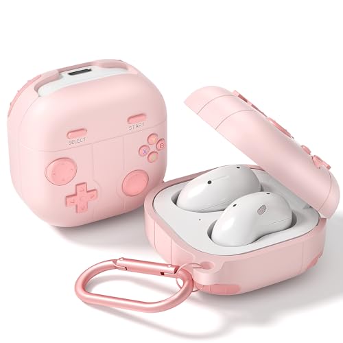Hülle für Samsung Galaxy Buds2 Pro (2022), Galaxy Buds 2, Galaxy Buds Pro, Galaxy Buds Live, XMBYGY Silikonhülle mit Schlüsselanhänger für Galaxy Buds Ohrhörer (GPadPink) von XMBYGY