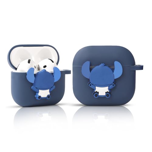 Silikon Hülle für AirPods 4 Ohrhörer(2024), XMBYGY Aufladung Stoßfeste schützende Kopfhörer Abdeckung mit Cartoon Puppe Anti-Lost Lanyard für AirPods 4th Erzeugung Drahtlose Ohrhörer (STCH) von XMBYGY