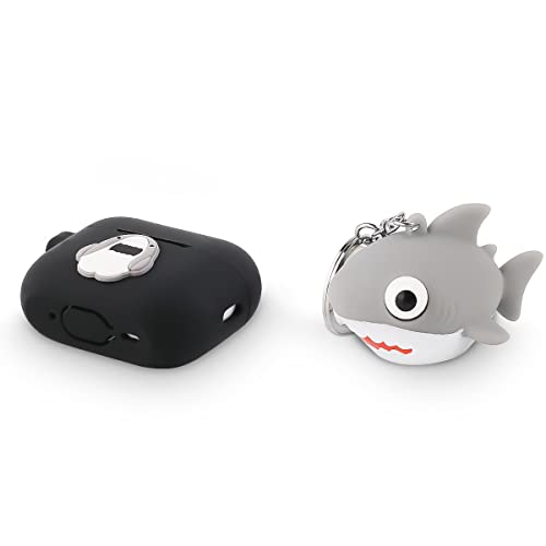 XMBYGY Airpods Pro 2nd Generation Case Cover mit Puppe und Schlüsselanhänger, Cute Skin Design Silikon Ladecase Schutzhülle Zubehör Kompatibel für Airpods Pro 2 Case 2022 (Shark) von XMBYGY