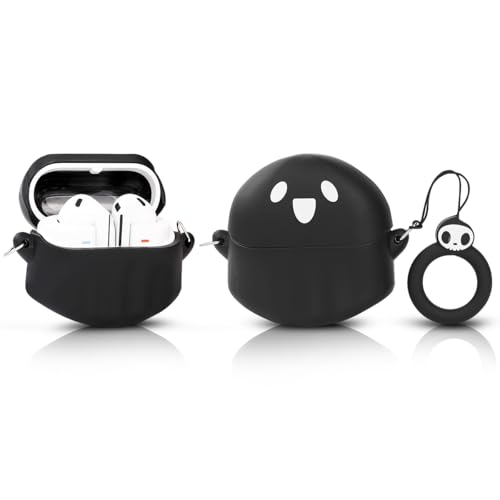 XMBYGY Hülle für Samsung Galaxy Buds 3 und für Galaxy Buds 3 Pro Ohrhörer mit Karabiner, Silikon Aufladung Stoßfeste Schutz Fall mit Karikatur Haut Design für Mann Frau Teen (BKghost) von XMBYGY