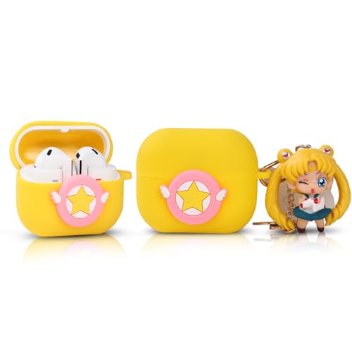 XMBYGY Hülle für Samsung Galaxy Buds 3 und für Galaxy Buds 3 Pro Ohrhörer mit Puppe und Karabiner, Silikon Aufladung Stoßfeste Schutz Fall mit Karikatur Haut Design für Mann Frau Teen von XMBYGY