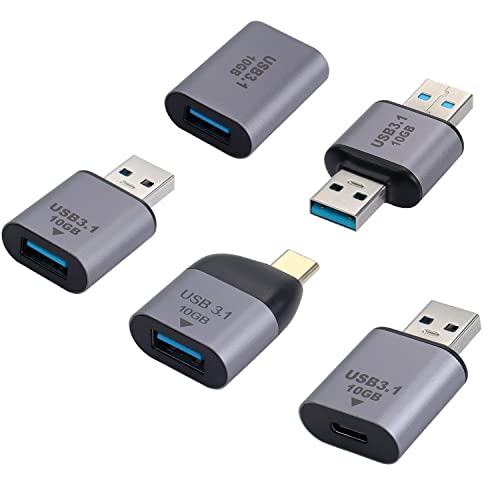 10 Gbps USB C auf USB 3.0 Adapter, USB 3.0 Stecker auf Stecker/Buchse Adapter, Typ C Buchse auf USB C Stecker/Buchse, Typ C Stecker auf USB A 3.0 Buchse, Kompatible Telefon Laptop PC Power Bank-5pcs von XMSJSIY