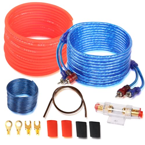 Auto Audio Verdrahtung Kit Verstärker Kabel Kit 1500 Watt Auto Stereo Subwoofer Installation mit Sicherung für Auto LKW Motorrad 10 Gauge Amp von XMSJSIY