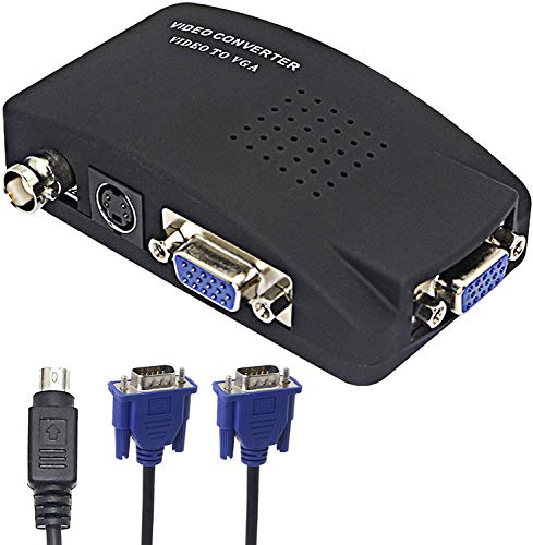 BNC zu VGA S Video VGA zu VGA Konverter CCTV Kamera PC zu TV Adapter BNC Eingang zu VGA Ausgang Laptop Computer Monitor Konverter für DVR DVD Player Unterstützung PAL NTS von XMSJSIY