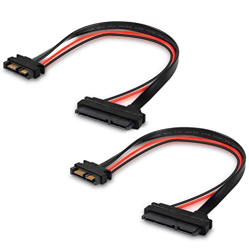 Slimline SATA 13-poliger Stecker auf 22-polige SATA-Buchse Kabeladapter, Slimline Serial ATA 7+6-poliger auf SATA 7+15-poliger Verlängerungsanschluss für 2,5-Zoll-HDD, SSD und Laptop-CD-ROM- 2PCS 30cm von XMSJSIY
