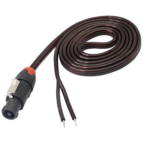 Speakon Lautsprecherkabel blankes Kabel, Speakon Boxenkabel Audio-Kabel Verstärker-Verbindungskabel für DJ/PA mit Drehverschluss, 2 m von XMSJSIY