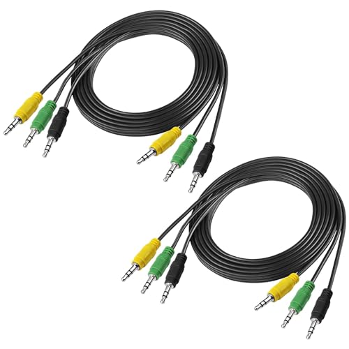 XMSJSIY 3.5mm 1/8" TRS Stereo Audio Kabel 3 Stecker zu 3 Stecker AUX Kabel Kabel für 5.1 Multimedia Lautsprecher Kompatibel -1.5M/4.9FT 2PCS von XMSJSIY