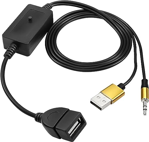 XMSJSIY 3.5mm AUX auf USB Buchse Adapter Auto Audio Musik Kabel 1/8 Stecker auf USB Buchse OTG mit USB Flash Drive für CD,MP3,Audio in Fahrzeugen-1M von XMSJSIY