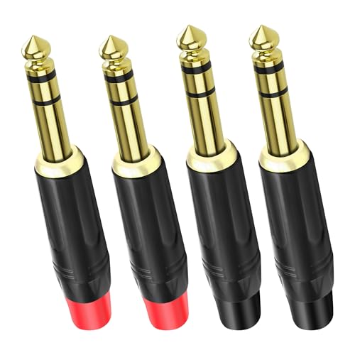 XMSJSIY 6.35mm 1/4" Audio Stecker Verbinder 1/4 Zoll TRS Stereo Verbinder Mikrofon Löt Typ DIY Audio Mic Stecker Adapter für DJ Mixer Lautsprecher Gitarre Mikrofon Kabel - 4 Stück XMSJSIY 6.35mm 1/4" Audio Stecker Verbinder 1/4 Zoll TRS Stereo Verbinder Mikrofon Löt Typ DIY Audio Mic Stecker Adapter für DJ Mixer Lautsprecher Gitarre Mikrofon Kabel - 4 Stück von XMSJSIY