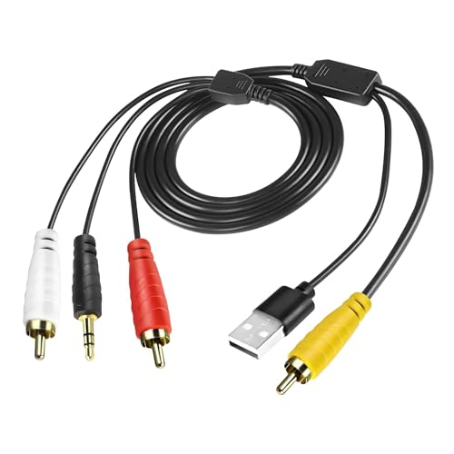 XMSJSIY Digital SPDIF Koaxial zu Analog L/R RCA 3.5mm AUX Stereo Audio Konvertierungskabel mit USB Netzteil Kabel für HDTV, Xbox, DVD, PS4-1.5M von XMSJSIY