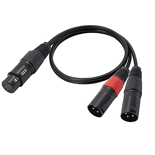 XMSJSIY Dual XLR 3 Pin auf XLR 5 Pin DMX Bühnenlicht Kabel Audiokabel Stecker Mikrofon Patchkabel (5-polige Buchse auf 3-poligen Stecker) von XMSJSIY
