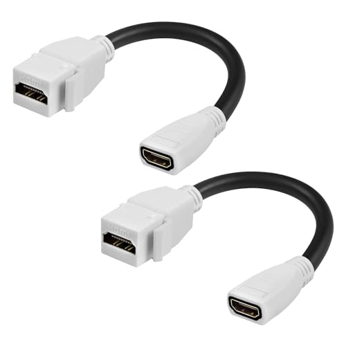 XMSJSIY HDMI Keystone Jack Koppler Buchse auf Buchse Adapter Snap-in für Keystone Wandplatte 4K@60Hz High Speed Connecotr Unterstützung -18CM/7.08 Zoll 2 PCS von XMSJSIY