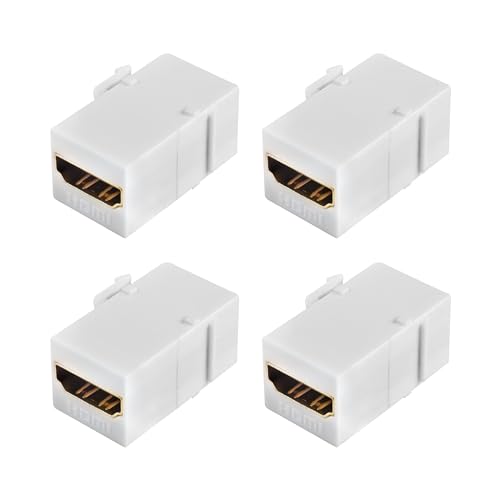 XMSJSIY HDMI Keystone Koppler Weiblich zu Weiblich Wandsteckbuchse Adapter High-Speed 4K Einsatz für Standard Keystone Wandplatten Mount - 4PCS (White) von XMSJSIY