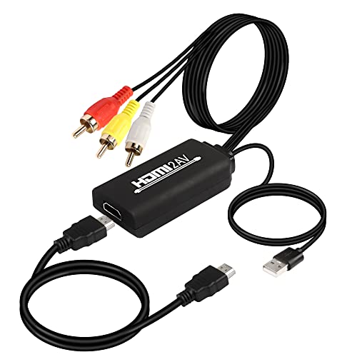 XMSJSIY HDMI zu RCA Konverter, 1080P HDMI zu AV 3RCA CVBs Composite Video Audio Kabel, HDMI auf ältere TV-Adapter, unterstützt PAL/NTSC für PC Laptop TV HDTV DVD LCD Projektoren – 1,8 m von XMSJSIY