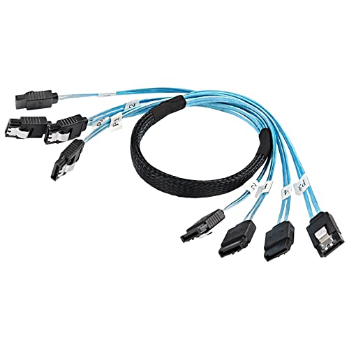 XMSJSIY Interner 4 SATA Host zu SATA 7pin x 4 Target SSD Festplatte 6Gbps Datenserver Raid Kabel SATA-II III Kabel für SDD HDD CD DVD Laufwerke bis 50cm von XMSJSIY