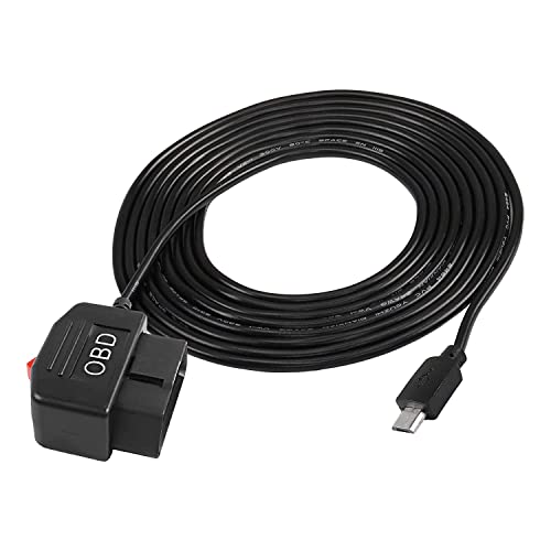 XMSJSIY OBD / OBD2 zu Micro USB Stromkabel für Dash Kamera OBDII Stromkabel Adapter Ladedraht 12.8V - 36V /11.6V - 36V zu 5V 3A Überwachung/Acc Mode - 3.5M / 11.48FT von XMSJSIY