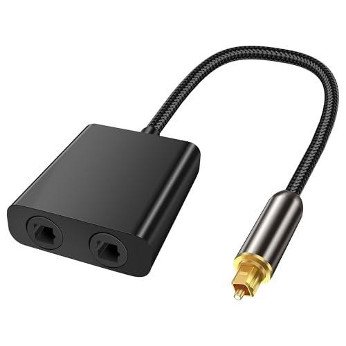 XMSJSIY Optischer Kabel Splitter 1 in 2 Ausgang Toslink Digital Audio Glasfaser Adapter Toslink 1 Stecker zu 2 Buchse Dual Port Switch Selector Vergoldeter Verbinder für TV CD DVD Verstärker Soundbar XMSJSIY Optischer Kabel Splitter 1 in 2 Ausgang Toslink Digital Audio Glasfaser Adapter Toslink 1 Stecker zu 2 Buchse Dual Port Switch Selector Vergoldeter Verbinder für TV CD DVD Verstärker Soundbar von XMSJSIY