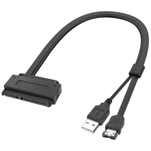 XMSJSIY SATA 22Pin auf e-SATA Festplatte Datenübertragungs-Adapterkabel mit USB Powered Cable für 2.5" SATA HDD SSD BLU-RAY DVD CD-ROM DVD für RW Geräte - 45CM/17.7INCH XMSJSIY SATA 22Pin auf e-SATA Festplatte Datenübertragungs-Adapterkabel mit USB Powered Cable für 2.5" SATA HDD SSD BLU-RAY DVD CD-ROM DVD für RW Geräte - 45CM/17.7INCH von XMSJSIY