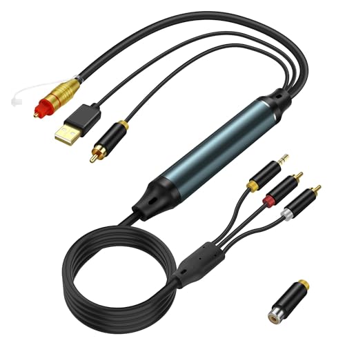 XMSJSIY SPDIF Glasfaser Koaxial zu RCA 3.5mm AUX Audio Kabel Konverter Adapter Digital zu Analog Audio Konverter mit USB Stromkabel für TV PS4 Xbox DVD - 2M/6.5FT XMSJSIY SPDIF Glasfaser Koaxial zu RCA 3.5mm AUX Audio Kabel Konverter Adapter Digital zu Analog Audio Konverter mit USB Stromkabel für TV PS4 Xbox DVD - 2M/6.5FT von XMSJSIY