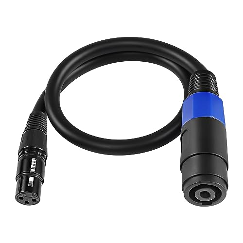 XMSJSIY Speakon zu XLR Kabel Audio Jack Speakon Buchse zu XLR 3Pin Buchse Lautsprecher Verlängerungskabel Mic Wire mit Twist Lock für Verstärker Pro DJ PA Bühne - 0.5M (Speakon Buchse zu XLR Buchse) von XMSJSIY