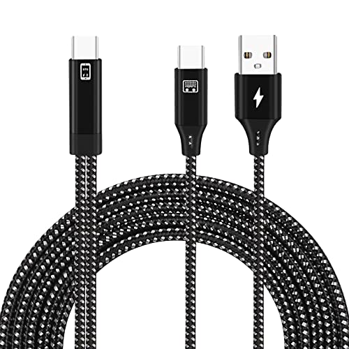 XMSJSIY USB C Ladekabel, 2 in 1 Typ C auf USB C und USB 2.0 A Ladekabel, Multi Charger Cable OTG Adapter Y Splitter Kabel Mikrofon Soundkarte Audio Connector Cable -1.5M (USB to Type C) von XMSJSIY
