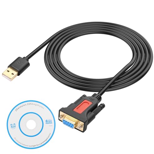 XMSJSIY USB zu RS232 DB9 Serial Adapter Kabel Konverter Kabel mit vergoldeter Unterstützung Winows11/10/8.1/8/7 Vista/XP und Mac OS -1.5M/4.29FT (USB Stecker auf DB9 Buchse) von XMSJSIY