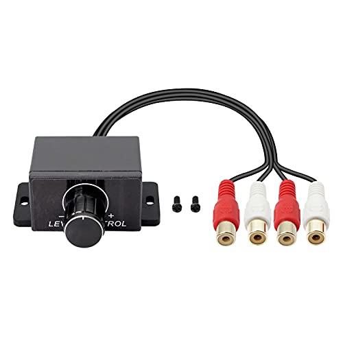 XMSJSIY Universal RCA Level Controller Auto Audio Verstärker RCA Audio Einsteller Bass Boost Lautstärkeregler Knopf und Kabel für Auto Motorrad Lautsprecher Heimkino von XMSJSIY